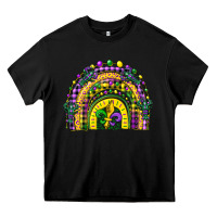 Black mardi gras rainbow and fleur de lis Heavy Core Tee - CowGirlArtShop