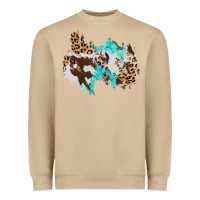 Mushroom cowhide leopard turquoise patch Heavyweight Sweatshirt - AdoDesignShop