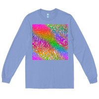 Colony Blue neon glitter leopard seamless pattern Long Sleeve Tee - BundleAndBundleShop