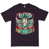 Plum Mom Bull Skull Mother's Day Premium Tee - CowGirlArtShop