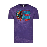 Cloud Purple She love Jesus and America too Vintage Tee - FaDigitalArtStudio