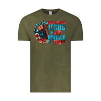 Vintage Olive She love Jesus and America too Vintage Tee - FaDigitalArtStudio