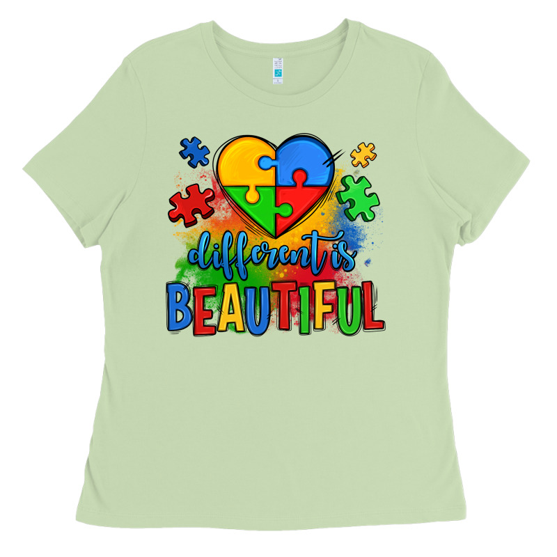 Different Is Beautiful Autism Ladies Tee by OliviaCreatesArt | Teevron
