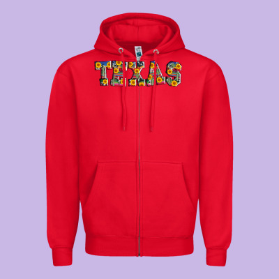 Texas Serape Sunflower Zipper Hoodie Designed By Adodesignshop