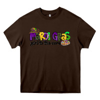 Chocolate Brown mardi gras girl to the core Heavy Core Tee - CowGirlArtShop