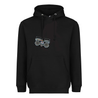 Black bigfoot beatbox boom box retro   bigfoot boom box Heavyweight Hoodie - DesigneFamous
