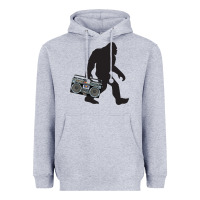 Heather Grey bigfoot beatbox boom box retro   bigfoot boom box Heavyweight Hoodie - DesigneFamous