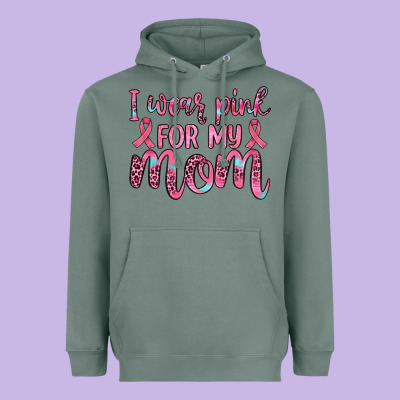 I Wear Pink For My Mom Heavyweight Hoodie Designed By Jahusdesignshop