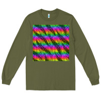 Army Green neon rainbow leopard zebra seamless pattern Long Sleeve Tee - BundleAndBundleShop