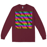 Burgundy neon rainbow leopard zebra seamless pattern Long Sleeve Tee - BundleAndBundleShop