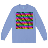 Colony Blue neon rainbow leopard zebra seamless pattern Long Sleeve Tee - BundleAndBundleShop