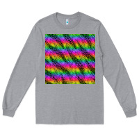 Heather Grey neon rainbow leopard zebra seamless pattern Long Sleeve Tee - BundleAndBundleShop