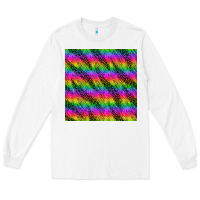 White neon rainbow leopard zebra seamless pattern Long Sleeve Tee - BundleAndBundleShop