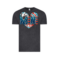 Vintage Black American mini heart 4th of july Vintage Tee - FaDigitalArtStudio