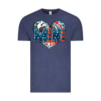 Vintage Denim American mini heart 4th of july Vintage Tee - FaDigitalArtStudio