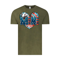 Vintage Olive American mini heart 4th of july Vintage Tee - FaDigitalArtStudio