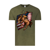 Vintage Olive American Cowboy Vintage Tee - Jasminsmagicworld