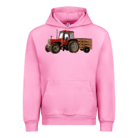 Fuchsia Pink farm tractor Urban Hoodie - RanaPortraitStore
