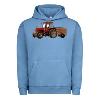 Pigment Pebble Blue farm tractor Urban Hoodie - RanaPortraitStore