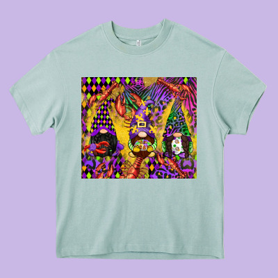Mardi Gras Gnome Heavy Core Tee Designed By Cowgirlartshop