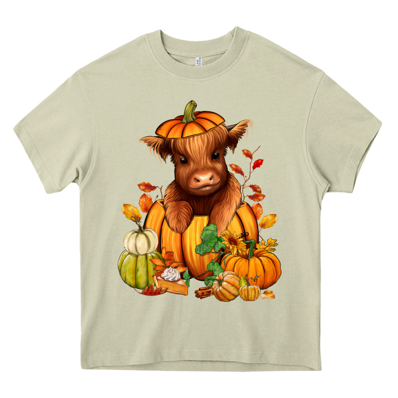 Fall Autumn Heifer Pumpkin Heavy Core Tee by RanaPortraitStore | Teevron
