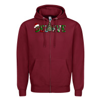 Burgundy believe Christmas tree Zipper Hoodie - AdoDesignShop