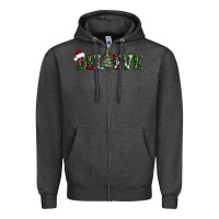 Charcoal Heather believe Christmas tree Zipper Hoodie - AdoDesignShop