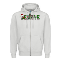 Dove Grey believe Christmas tree Zipper Hoodie - AdoDesignShop