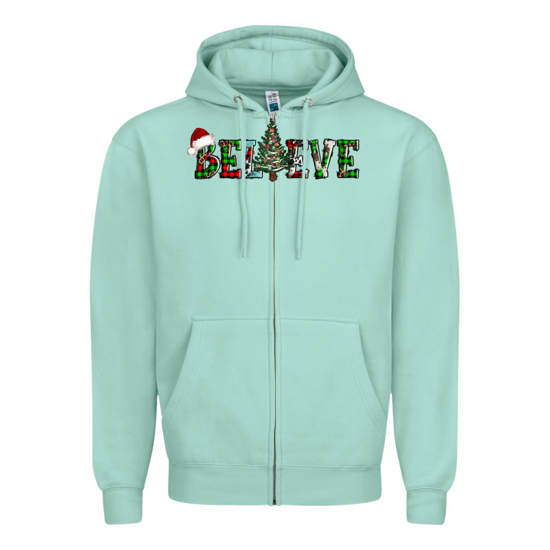 Believe Christmas Tree Zipper Hoodie by AdoDesignShop | Teevron