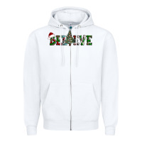 White believe Christmas tree Zipper Hoodie - AdoDesignShop