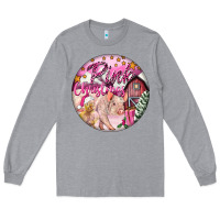 Heather Grey pink christmas pig Long Sleeve Tee - FaDigitalArtStudio