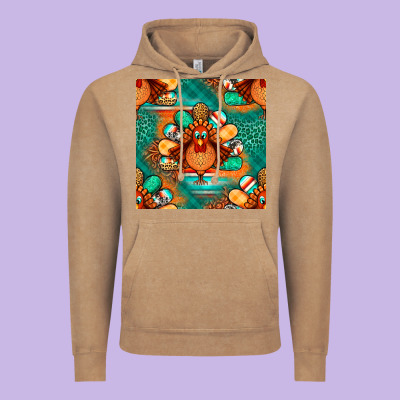 Thanksgiving  Turkey Seamless Pattern Vintage Hoodie Designed By Bundleandbundleshop