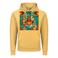 Vintage Mustard thanksgiving  turkey seamless pattern Vintage Hoodie - BundleAndBundleShop