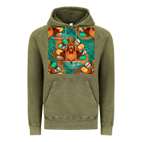 Vintage Olive thanksgiving  turkey seamless pattern Vintage Hoodie - BundleAndBundleShop