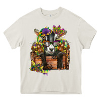 Cream mardi gras goat Heavy Core Tee - CowGirlArtShop