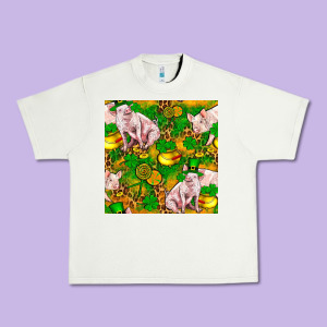 St. Patrick's Day Pig And Candy Pot Of Gold Urban Heavy Tee Designed By Fadigitalartstudio