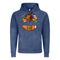 Vintage Denim customize floral pumpkin Vintage Hoodie - BundleAndBundleShop