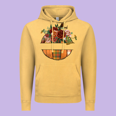 Customize Floral Pumpkin Vintage Hoodie Designed By Bundleandbundleshop