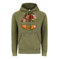 Vintage Olive customize floral pumpkin Vintage Hoodie - BundleAndBundleShop