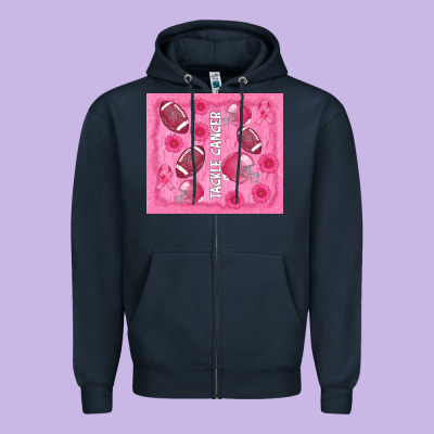 Tackle Cancer Zipper Hoodie Designed By Adodesignshop