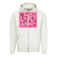 Oatmeal Heather tackle cancer Zipper Hoodie - AdoDesignShop