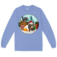 Colony Blue Christmas Pig With Chicken Long Sleeve Tee - FaDigitalArtStudio