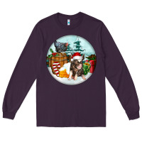 Plum Christmas Pig With Chicken Long Sleeve Tee - FaDigitalArtStudio