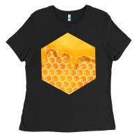 Black honeycomb fa element Ladies Tee - FaDigitalArtStudio