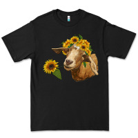 Black goat with sunflower Premium Tee - RanaPortraitStore