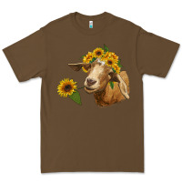 Cacao goat with sunflower Premium Tee - RanaPortraitStore