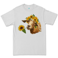 Dove Grey goat with sunflower Premium Tee - RanaPortraitStore