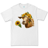 White goat with sunflower Premium Tee - RanaPortraitStore