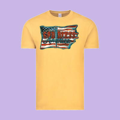 God Bless America Vintage Tee Designed By Fadigitalartstudio