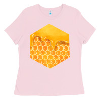 Bubblegum Pink honeycomb fa element Ladies Tee - FaDigitalArtStudio